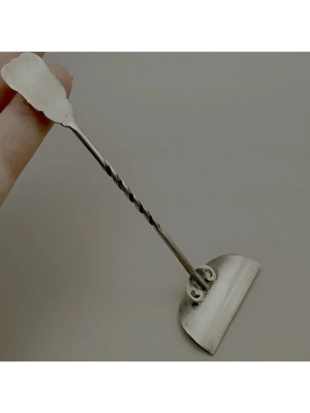 Antique P&P Sterling Silver Food Pusher Ornate Handle Monogrammed 
